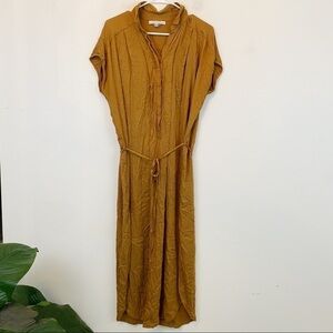 YOUNG FABULOUS & BROKE brown button down dress